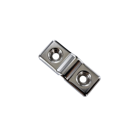 départ de poignée rectangulaire à riveter - 4 cm - nickelé - Cuirenstock