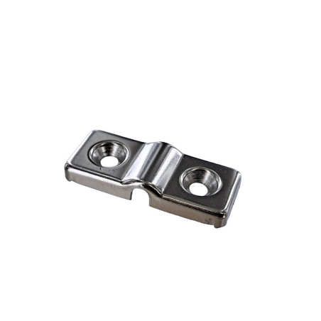 départ de poignée rectangulaire à riveter - 4 cm - nickelé - cuir en stock