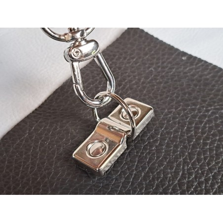 départ de poignée rectangulaire à riveter - 4 cm - nickelé - cuirenstock