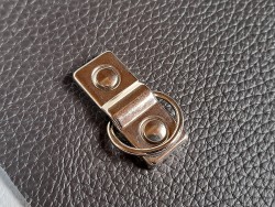 départ de poignée rectangulaire à riveter - 4 cm - nickelé - cuirenstock