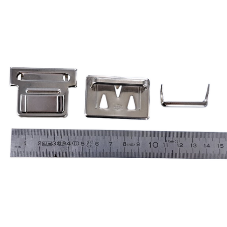 Fermoir de sac - tuck- nickelé - accessoire - maroquinerie - Cuirenstcok