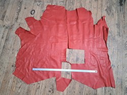 grand morceau vache lisse - orange sanguine - maroquinerie - cuirenstock