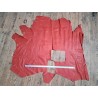 grand morceau vache lisse - orange sanguine - maroquinerie - cuirenstock