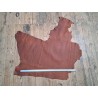 Demi-peau de cuir de vachette ciré pullup brun rouge maroquinerie Cuir en stock