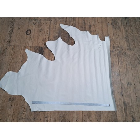 Demi peau de cuir de veau lisse blanc craie Cuir en Stock