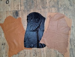 Lot de 3 peaux de cuir stretch - Cuir en Stock