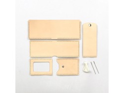 Kit portefeuille en cuir naturel – Prêt à coudre, idéal débutants (tannage végétal) - Cuir en Stock