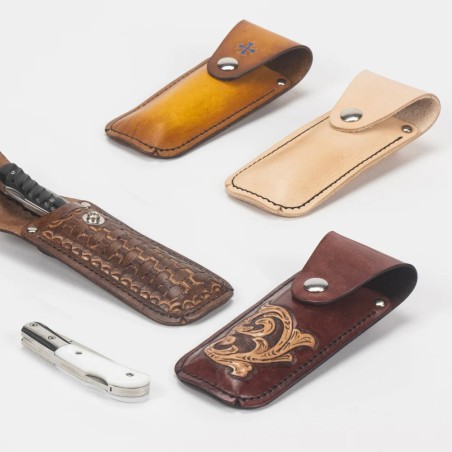 Kit étui pour couteau pliant en cuir – Prêt à coudre, personnaliser & riveter - Cuir en Stock