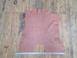 Peau de cuir d'agneau - brun rosé - lisse - Cuir en stock