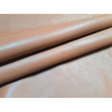 Peau de cuir d'agneau - brun rosé - lisse - Cuir en Stock