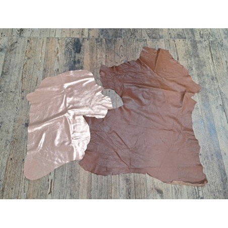 Lot de 2 peaux - Cuir d'agneau et de chèvre - A - Cuir en Stock