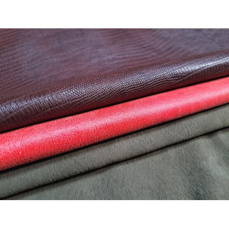 Lot de 3 peaux de cuir stretch - Cuir en Stock