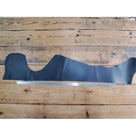 Bande de cuir tannage végétal lisse - Noir - Cuir en Stock