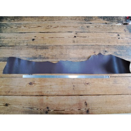 Bande de collet de vache végétal lisse - Chocolat - Cuir en Stock