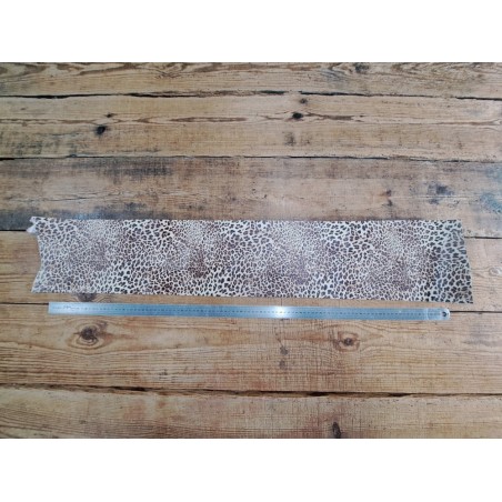 Bande de cuir de double croupon - Léopard - Cuir en Stock