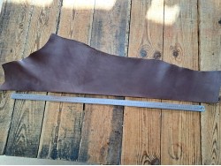 Bande de collet de vache végétal grainé mat - Marron - Cuir en Stock