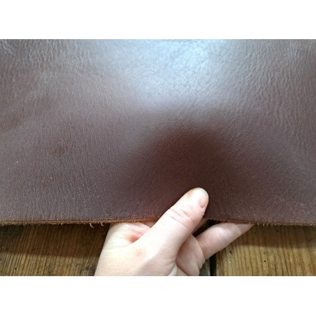 Bande de collet de vache végétal grainé mat - Marron - Cuir en Stock