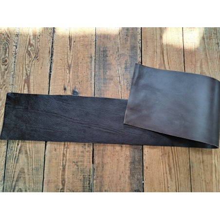 Bande de collet tannage végétal grainé nuancé - Chocolat noir