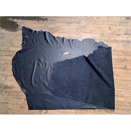 Bande vache grainée - noir - maroquinerie - cuirenstock