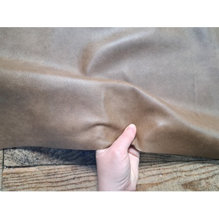 Bande vache grainée nuancé - sable - maroquinerie - Cuirenstock