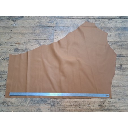 Demi-peau de cuir de vache grainée - brun gold mat - maroquinerie - ameublement - cuir en stock