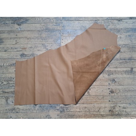 Demi-peau de cuir de vache grainée - brun gold mat - maroquinerie - ameublement - cuirenstock