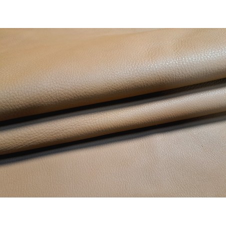 Demi-peau de cuir de vache grainée - brun gold mat - maroquinerie - ameublement - cuirenstock