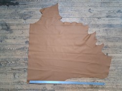 Demi-peau de cuir de vache grainée - brun gold mat - maroquinerie - ameublement - cuir en stock