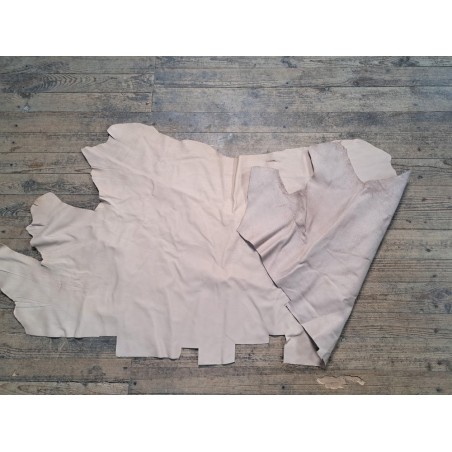 Demi peau de veau végétal - naturel - maroquinerie - cuir en stock