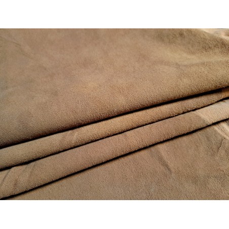 stretch velours - caramel - maroquinerie- cuir en stock