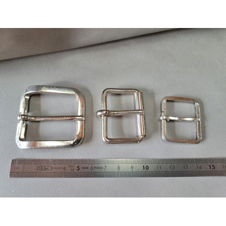 LOT de 3 boucles de ceinture - C - Nickelé - 30mm / 35mm