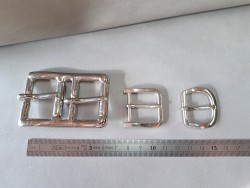 LOT de 3 boucles de ceinture - F - Nickelé - 20mm / 25mm / 30mm