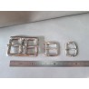 LOT de 3 boucles de ceinture - F - Nickelé - 20mm / 25mm / 30mm
