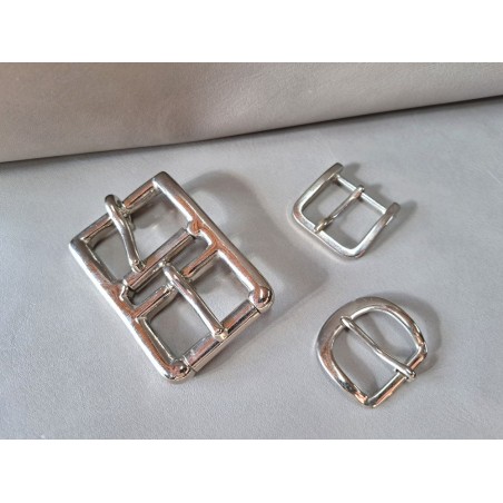LOT de 3 boucles de ceinture - F - Nickelé - 20mm / 25mm / 30mm