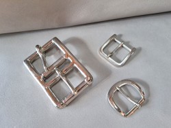 LOT de 3 boucles de ceinture - F - Nickelé - 20mm / 25mm / 30mm