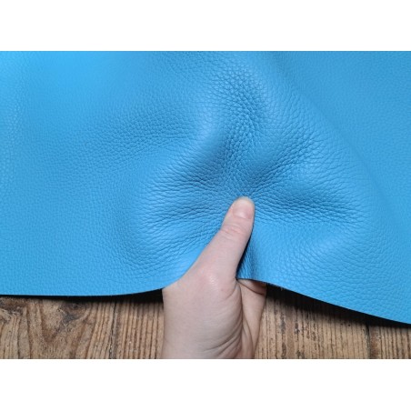 Demi-peau de cuir de taurillon pleine fleur - Bleu - Cuir en Stock