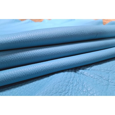 Demi-peau de cuir de taurillon pleine fleur - Bleu - Cuir en Stock