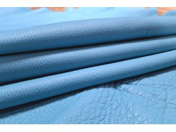 Demi-peau de cuir de taurillon pleine fleur - Bleu - Cuir en Stock
