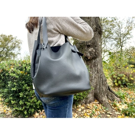 KIT DIY – Grand cabas en cuir souple à coudre main – 3 coloris au choix - Cuir en Stock