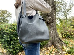 KIT DIY – Grand cabas en cuir souple à coudre main – 3 coloris au choix - Cuir en Stock