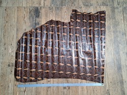 Demi peau de cuir de veau façon - Cobra brun - A - Cuir en Stock