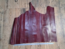 Demi peau de cuir de veau façon lézard - Bordeaux -A