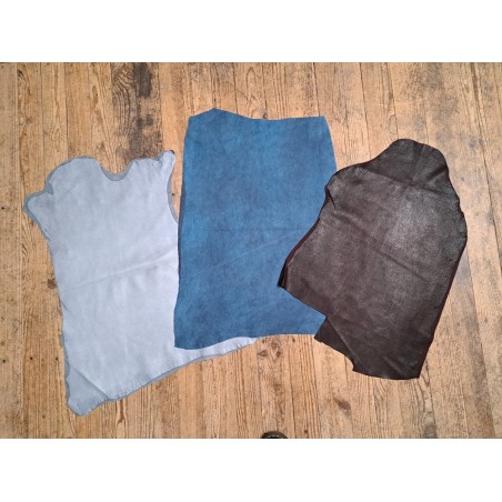 Lot de 3 peaux de cuir stretch - Cuir en Stock