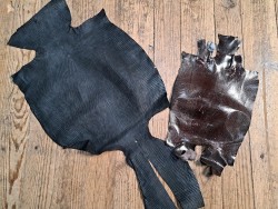 Lot de 2 peaux de cuir de lézard - C - Anthracite/Chocolat