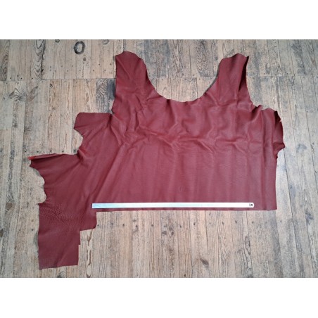 Demi-peau de cuir de taurillon pleine fleur -Rouge carmin