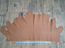 Demi-peau de cuir de taurillon pleine fleur -Marron gold - Cuirenstock