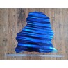 Peau de cuir de chèvre métallisé - bleu roi - Cuir en stock