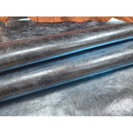 Peau de cuir de chèvre métallisé - bleu ciel - Cuir en Stock