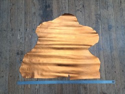 Peau de cuir de chèvre métallisé - orange - Cuir en Stock