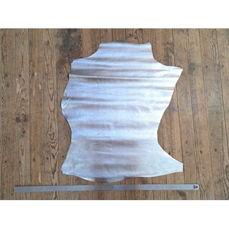 Peau de cuir de chèvre métallisé - argent - Cuirenstock